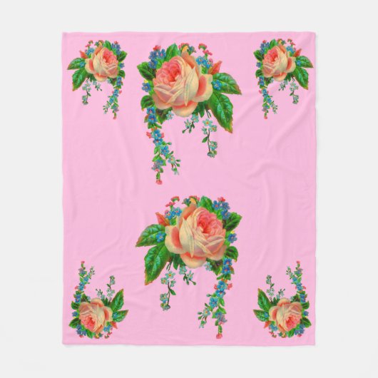Couverture Polaire Empreinte florale victorienne (Devant)
