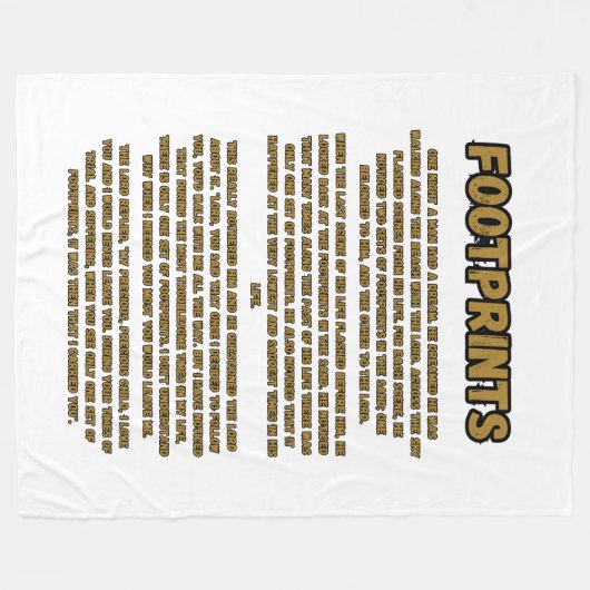 Couverture Polaire Empreintes Dans La Prière Du Sable (Devant (Horizontal))