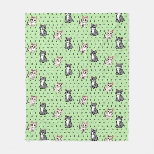 Couverture Polaire Empreintes de patte de chat (Devant)