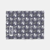 Couverture Polaire Empreintes de pattes Carrelage Design Marine Bleu (Devant (Horizontal))