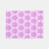 Couverture Polaire Empreintes de pattes chiots en rose (Devant (Horizontal))