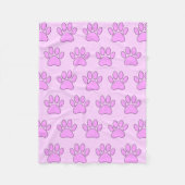 Couverture Polaire Empreintes de pattes chiots en rose (Devant)