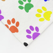 Couverture Polaire Empreintes de pattes colorés (Coin)