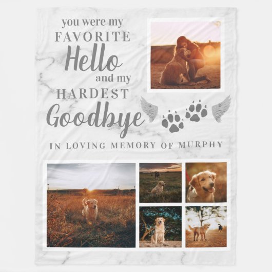 Couverture Polaire Empreintes de pattes élégants Personnalisé Pet Pho (Devant)