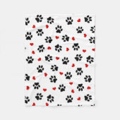 Couverture Polaire Empreintes de pattes et coeurs (Devant)