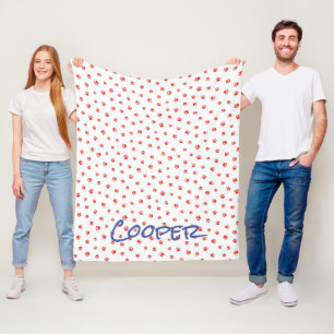Couverture Polaire Empreintes de pattes Nom de l'animal Chats Chiens
