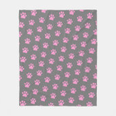 Couverture Polaire Empreintes de pattes Polka Dot Sur Grey (Devant)