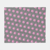 Couverture Polaire Empreintes de pattes Polka Dot Sur Grey (Devant (Horizontal))
