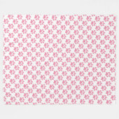 Couverture Polaire Empreintes de pattes roses (Devant (Horizontal))