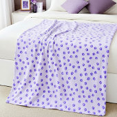 Couverture Polaire Empreintes de pattes violettes