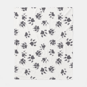 Couverture Polaire Empreintes Paw : Chien Monochrome Sans Seamless.