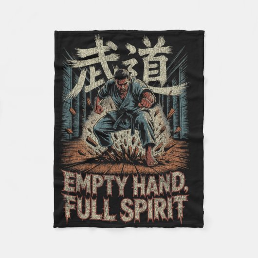 Couverture Polaire Empty Hand Full Spirit Karate Martial Strength Des (Devant)