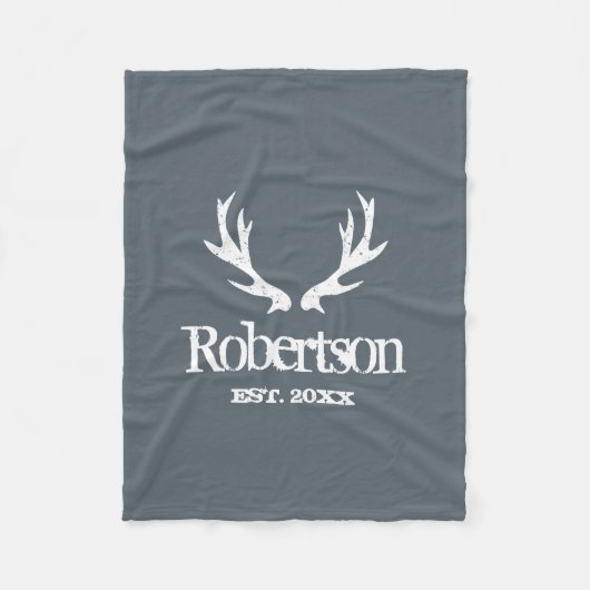 Couverture polaire en blanc gris vintage (Devant)