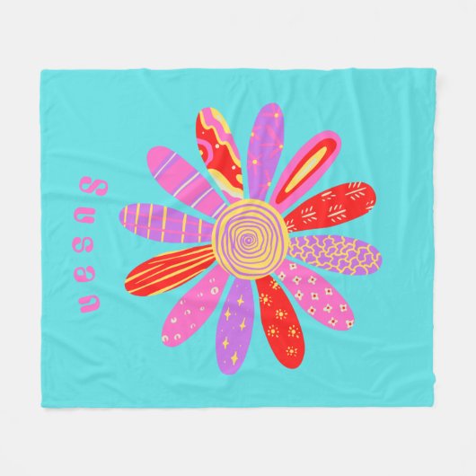 Couverture polaire en colle avec Nom pour enfants (Devant (Horizontal))