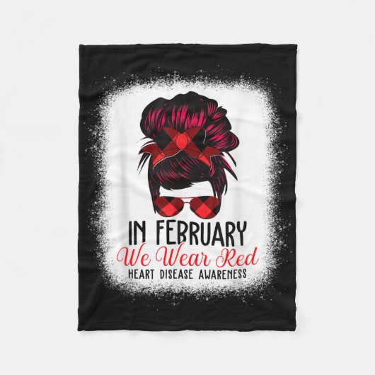 Couverture Polaire En Février Nous Portons Red Messy Bun Maladie Coeu (Devant)