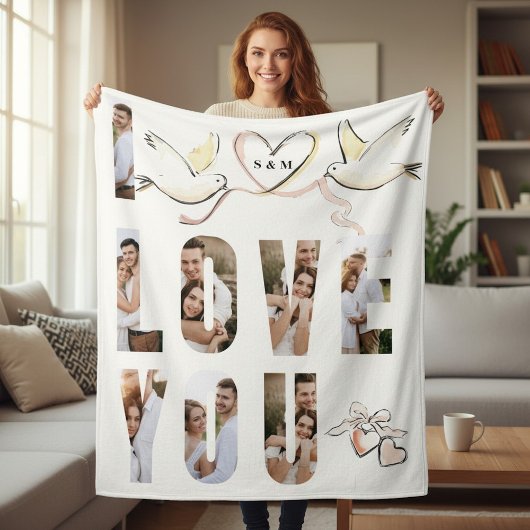 Couverture polaire en flanelle avec collage de pho