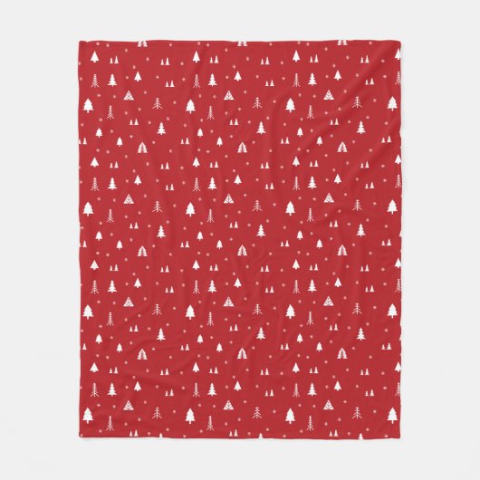 Couverture Polaire en Fleece avec Sapins de Noël e (Devant)