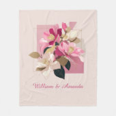 Couverture polaire en fleur de Camellia rose (Devant)