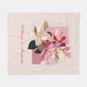 Couverture polaire en fleur de Camellia rose (Devant (Horizontal))