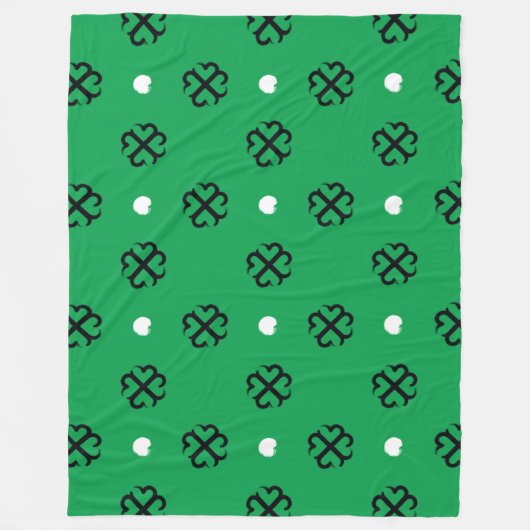 Couverture polaire en forme de trèfle Lucky Hearts (Devant)