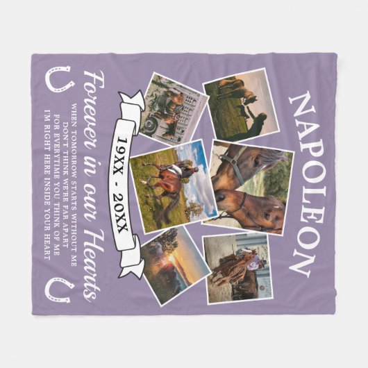 Couverture Polaire En Mémoire Amoureuse Cheval violet (Devant (Horizontal))
