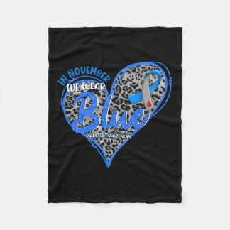 Couverture Polaire En Novembre Nous Portons Bleu Coeur Léopard Diabèt
