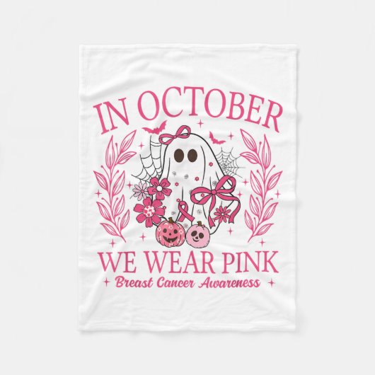 Couverture Polaire En Octobre Nous Portons Nk Halloween Cancer Du Sei (Devant)