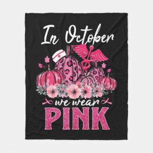 Couverture Polaire En Octobre Nous Portons Pink Nurse Life Citrouille
