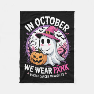 Couverture Polaire En octobre, portez du rose fantôme halloween cance
