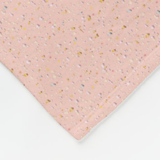 Couverture polaire en tissu de confetti rose doux