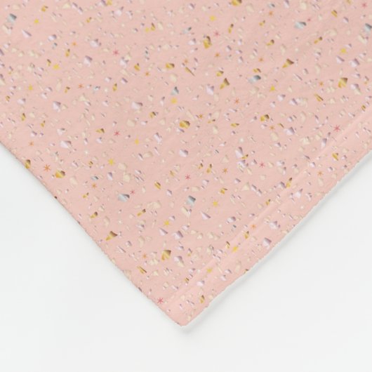 Couverture polaire en tissu de confetti rose doux (Coin)