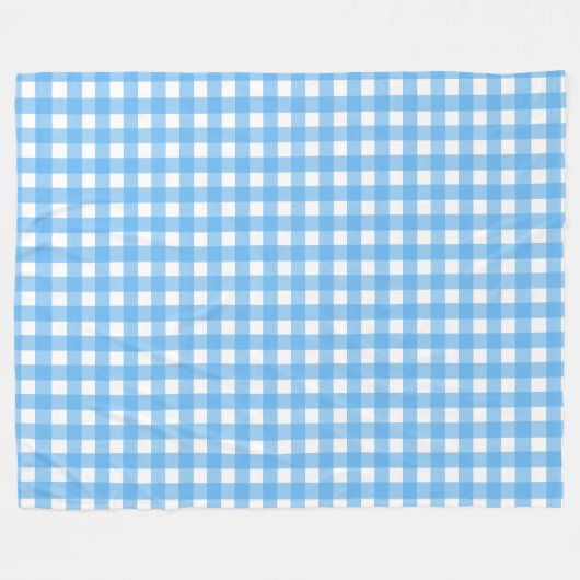 Couverture Polaire En vichy bleu ciel (Devant (Horizontal))