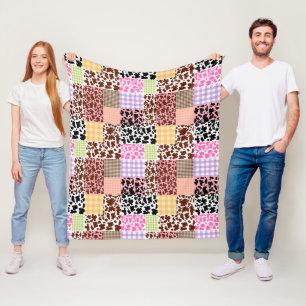 Couverture Polaire En vichy moderne Patchwork Quilt