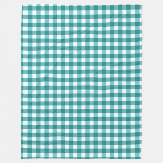 Couverture Polaire en vichy turquoise (Devant)