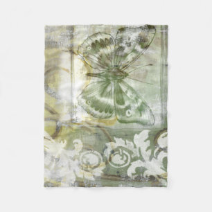 Couverture Polaire Encart vert de papillon avec la porte de