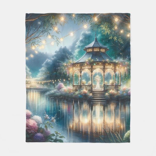 Couverture Polaire Enchanted Garden Gazebo Twilight Reflection (Devant)