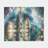 Couverture Polaire Enchanted Garden Gazebo Twilight Reflection (Devant (Horizontal))