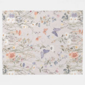 Couverture Polaire Enchanted Garden Wildflower Butterfly Whimsical (Devant (Horizontal))