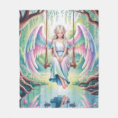 Couverture Polaire Enchanter une fille ange sur une aile (Devant)