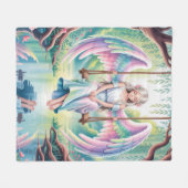 Couverture Polaire Enchanter une fille ange sur une aile (Devant (Horizontal))