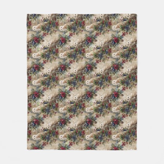 Couverture Polaire Enchanting Floral Owl (Devant)