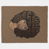 Couverture Polaire Encourager les femmes noires, cheveux naturels, Br (Devant (Horizontal))