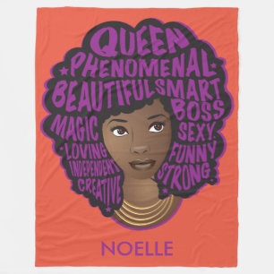 Couverture Polaire Encourager les femmes noires, violettes et orange