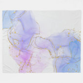 Couverture Polaire Encre d'alcool rose, pourpre et bleu (Devant (Horizontal))