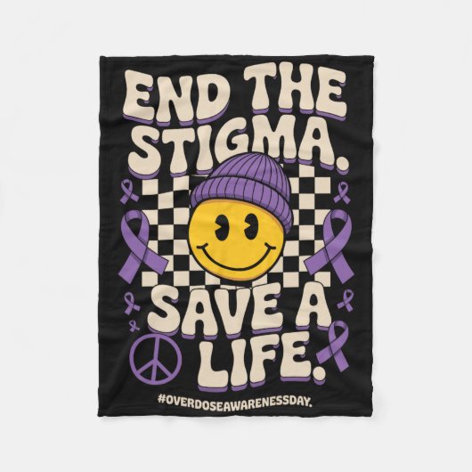 Couverture Polaire End The Stigma Save A Life Groovy Overdose Awarene (Devant)