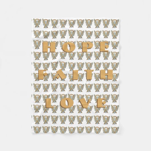 Couverture Polaire Enfance Cancer Sensibilisation Ruban Ange Couvertu (Devant)