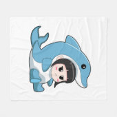 Couverture Polaire Enfant avec costume de dauphin (Devant (Horizontal))