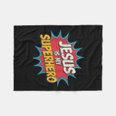 Couverture Polaire Enfant Jésus Est Mon Superhéros Chrétien Dieu Fils (Devant (Horizontal))