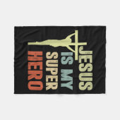 Couverture Polaire Enfant Jésus Est Mon Superhéros Chrétien Dieu Fils (Devant (Horizontal))