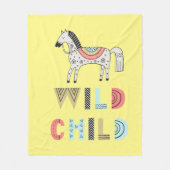 Couverture Polaire Enfant sauvage Cheval Scandinave Baby Jaune (Devant)
